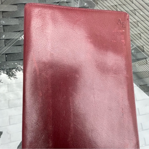 SOLD ALLEN Edmonds Genuine Leather travel passport holder wallet checks tickets - Picture 7 of 15